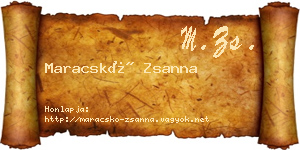 Maracskó Zsanna névjegykártya